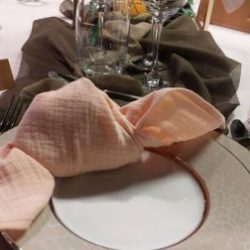 Serviette gaze de coton rose poudré