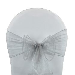 Noeud de chaise organza argenté