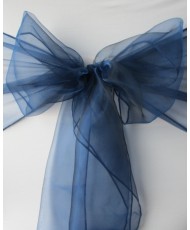 Noeud de chaise organza bleu marine