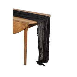 Chemin de table froissé Noir 3m