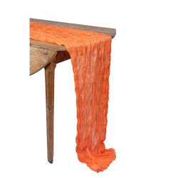 Chemin de table froissé Orange 3m