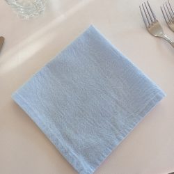 Serviette Coton Froissé Bleu Vintage