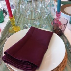 Serviette polyester lie de vin 50 x 50 cm