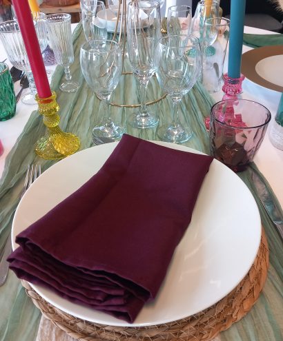 serviette lie de vin