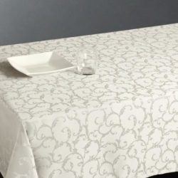 Nappe Rectangulaire Arabesque Blanc Cassé