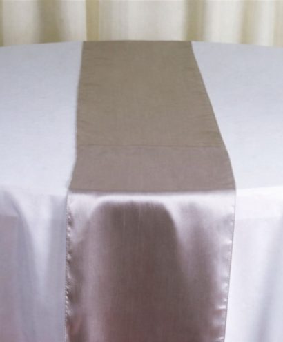 chemin de table satin taupe 2.70m