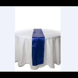 Chemin de Table Satin 2.70 m Bleu Nuit