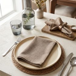 Serviette Polyester Effet lin 50 x 50 cm